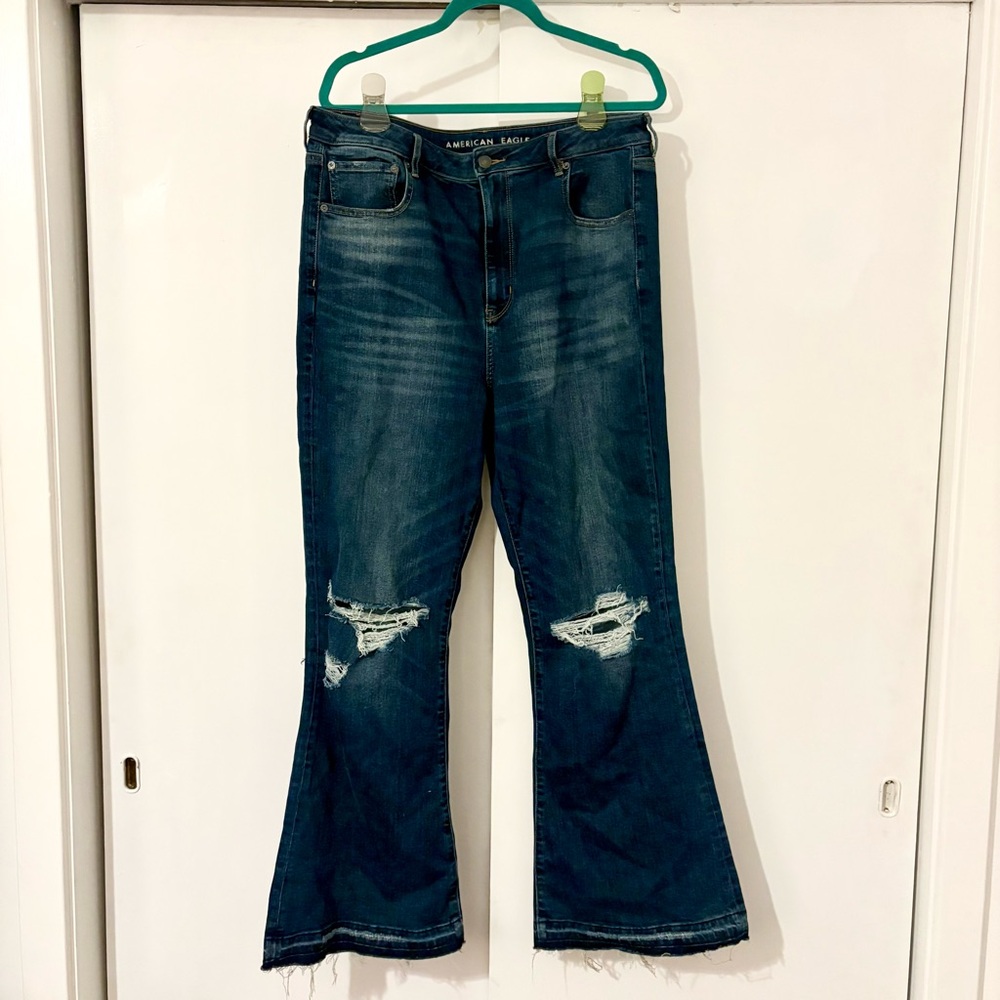 American Eagle Outfitters Highest Rise Flare Blue Jeans